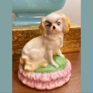 SOLD! 1940s 1950s era Chikusa Japan Goldcastle Hand Painted Dog Figurine